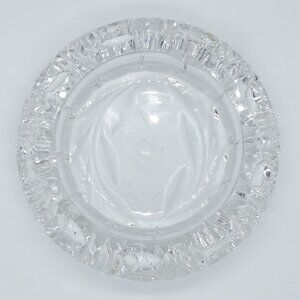 Men's Crystal Glass Cut Circular Cigar Ashtray Decor